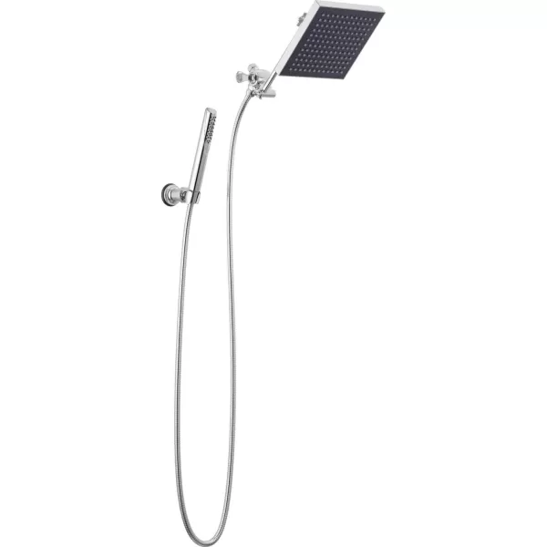 imageDelta Faucet Chrome Rain Shower Head Square Rainfall Shower Head Handheld Shower with hose Adustable Shower Arm Shower Arm Diverter 25 GPM Water Flow Chrome