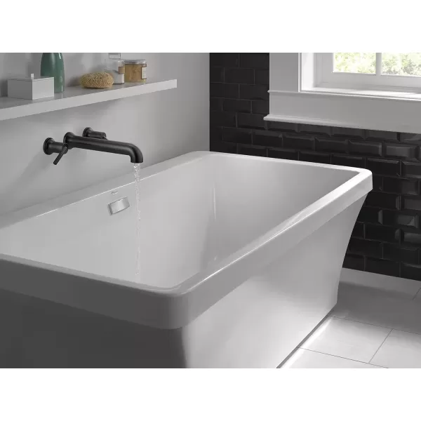 imageDelta Faucet Contemporary WallMounted Tub Filler  T5759BLWL  Modern Bathroom Tub Faucet ampamp Handles  Sleek Bathroom Fixtures  Matte Black Valve Sold SeparatelyMatte Black