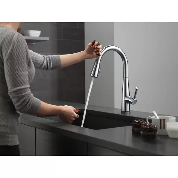 imageDelta Faucet Essa VoiceIQ Touchless Kitchen Faucet with Pull Down Sprayer Smart Faucet Alexa and Google Assistant Voice Activated Kitchen Sink Faucet Arctic Stainless 9113TVARDSTArctic Stainless