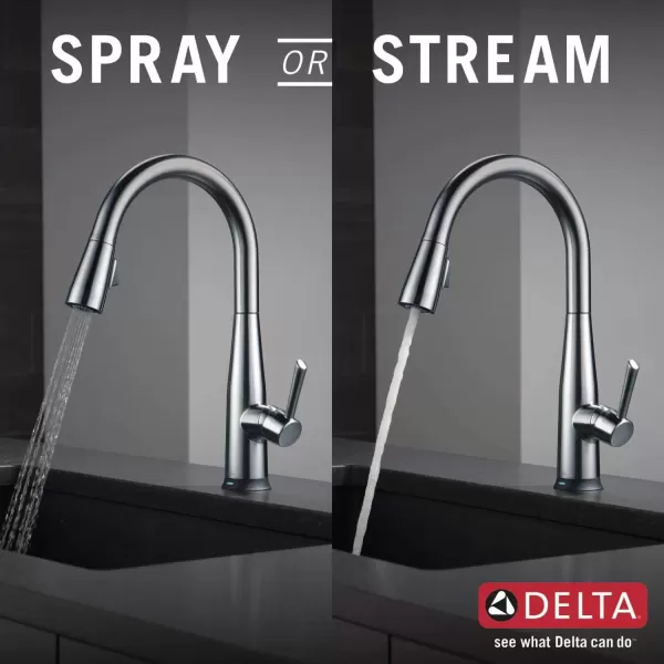 imageDelta Faucet Essa VoiceIQ Touchless Kitchen Faucet with Pull Down Sprayer Smart Faucet Alexa and Google Assistant Voice Activated Kitchen Sink Faucet Arctic Stainless 9113TVARDSTArctic Stainless