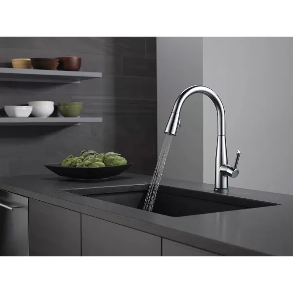 imageDelta Faucet Essa VoiceIQ Touchless Kitchen Faucet with Pull Down Sprayer Smart Faucet Alexa and Google Assistant Voice Activated Kitchen Sink Faucet Arctic Stainless 9113TVARDSTArctic Stainless