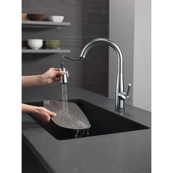 imageDelta Faucet Essa VoiceIQ Touchless Kitchen Faucet with Pull Down Sprayer Smart Faucet Alexa and Google Assistant Voice Activated Kitchen Sink Faucet Arctic Stainless 9113TVARDSTArctic Stainless