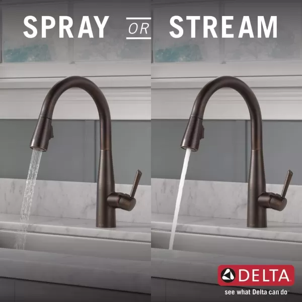 imageDelta Faucet Essa VoiceIQ Touchless Kitchen Faucets with Pull Down Sprayer Smart Faucet Alexa and Google Assistant Voice Activated Kitchen Sink Faucet Matte Black 9113TVBLDSTVenetian Bronze
