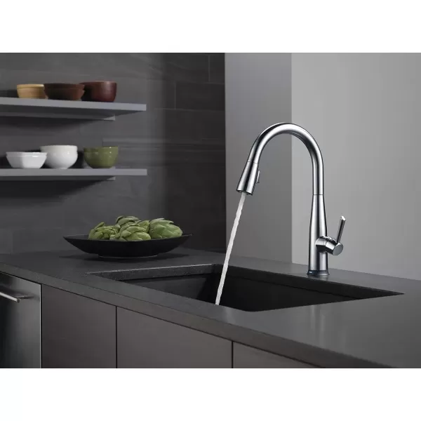 imageDelta Faucet Essa VoiceIQ Touchless Kitchen Faucets with Pull Down Sprayer Smart Faucet Alexa and Google Assistant Voice Activated Kitchen Sink Faucet Matte Black 9113TVBLDSTArctic Stainless