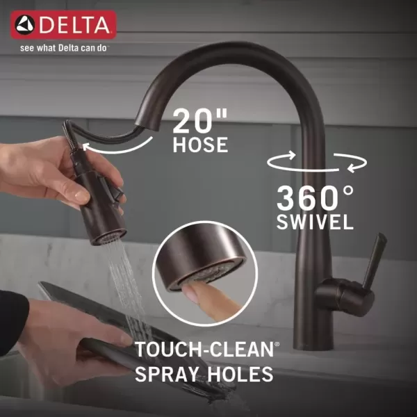 imageDelta Faucet Essa VoiceIQ Touchless Kitchen Faucets with Pull Down Sprayer Smart Faucet Alexa and Google Assistant Voice Activated Kitchen Sink Faucet Matte Black 9113TVBLDSTMatte Black