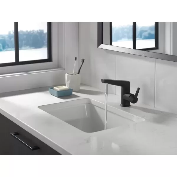 imageDelta Faucet Galeon Single Hole Bathroom Faucet Chrome Bathroom Faucets for Sink 1 Hole Single Handle Bathroom Sink Faucet Diamond Seal Technology Lumicoat Chrome 572PRMPUDSTMatte Black