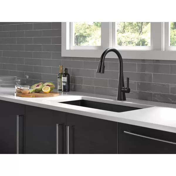 imageDelta Faucet Lenta Voice Touchless Kitchen Faucet Black with Pull Down Sprayer Smart Faucet Alexa and Google Assistant Voice Activated Kitchen Sink Faucet Matte BlackMatte Black