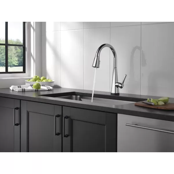 imageDelta Faucet Lenta Voice Touchless Kitchen Faucet Black with Pull Down Sprayer Smart Faucet Alexa and Google Assistant Voice Activated Kitchen Sink Faucet Matte BlackChrome