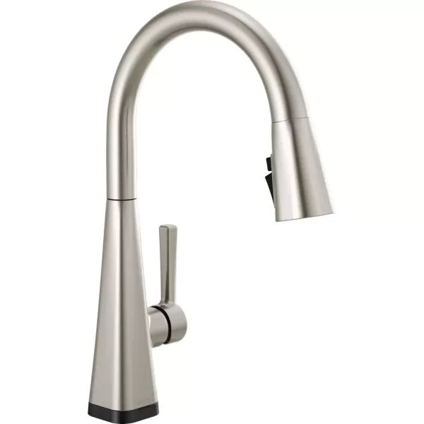 imageDelta Faucet Lenta Voice Touchless Kitchen Faucet Black with Pull Down Sprayer Smart Faucet Alexa and Google Assistant Voice Activated Kitchen Sink Faucet Matte BlackSpotShield Stainless