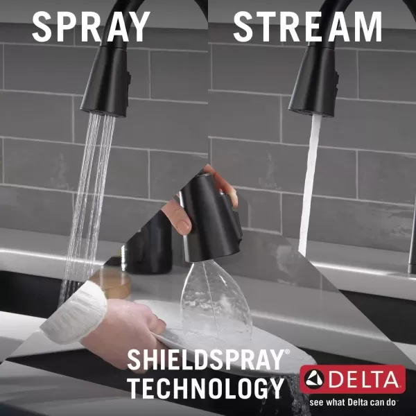 imageDelta Faucet Lenta Voice Touchless Kitchen Faucet Black with Pull Down Sprayer Smart Faucet Alexa and Google Assistant Voice Activated Kitchen Sink Faucet Matte BlackMatte Black