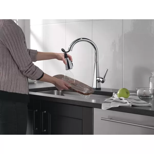 imageDelta Faucet Lenta Voice Touchless Kitchen Faucet Black with Pull Down Sprayer Smart Faucet Alexa and Google Assistant Voice Activated Kitchen Sink Faucet Matte BlackChrome
