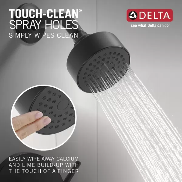 imageDelta Faucet Modern 35inch SingleSpray Shower Head Brushed Nickel Round Shower Head High Pressure Shower Head 175 GPM Flow Rate Stainless RP101842SSMatte Black