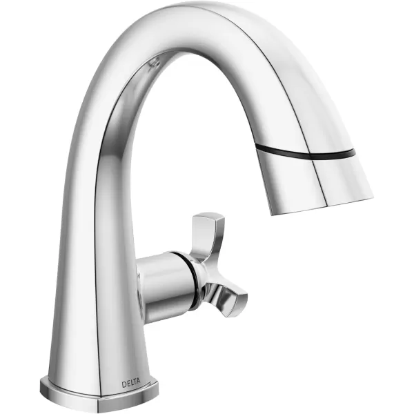 imageDelta Faucet Stryke Pull Down Bathroom Faucet Bathroom Pull Out Faucet Brushed Nickel Single Hole Bathroom Faucet with Pull Down Sprayer Bathroom Sink Faucet Lumicoat Stainless 5776SSPDPRDSTLumicoat Chrome