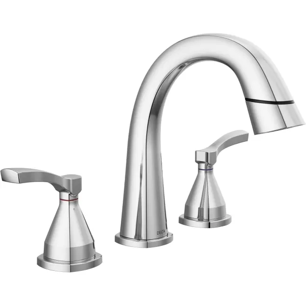 imageDelta Faucet Stryke Pull Down Bathroom Faucet Bathroom Pull Out Faucet Chrome Widespread Bathroom Faucet 3 Hole with Pull Down Sprayer Bathroom Sink Faucet Lumicoat Chrome 35775PDPRDST