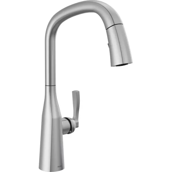 imageDelta Faucet Stryke VoiceIQ Touchless Kitchen Faucet with Pull Down Sprayer Smart Faucet Alexa and Google Assistant Voice Activated Kitchen Sink Faucet Lumicoat Arctic Stainless 9176TVARDSTLumicoat Arctic Stainless