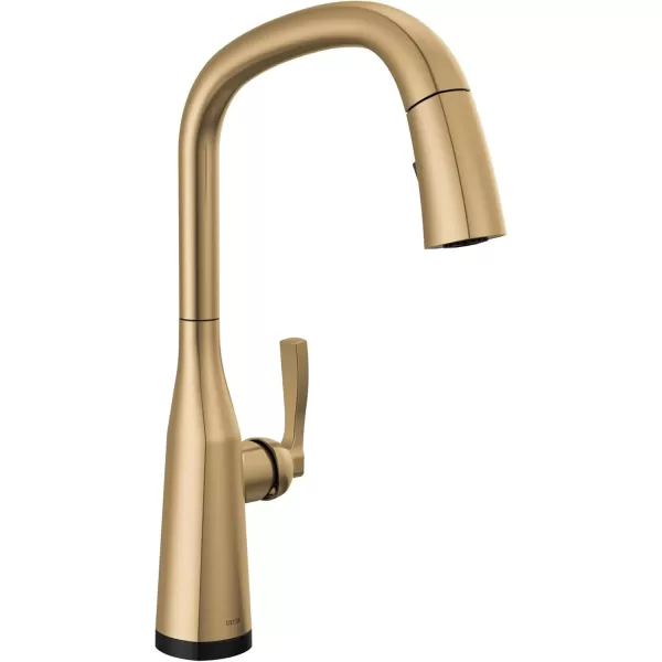 imageDelta Faucet Stryke VoiceIQ Touchless Kitchen Faucet with Pull Down Sprayer Smart Faucet Alexa and Google Assistant Voice Activated Kitchen Sink Faucet Lumicoat Arctic Stainless 9176TVARDSTLumicoat Champagne Bronze