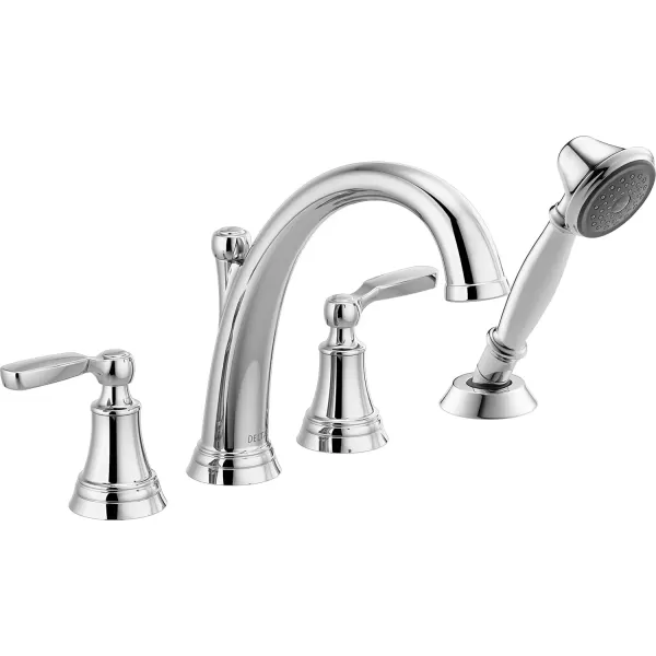 imageDelta Faucet T4732RB Woodhurst Roman Tub with Handshower Trim Venetian Bronze Valve sold separatelyChrome