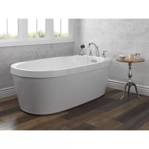 imageDelta Faucet T4732RB Woodhurst Roman Tub with Handshower Trim Venetian Bronze Valve sold separatelyChrome