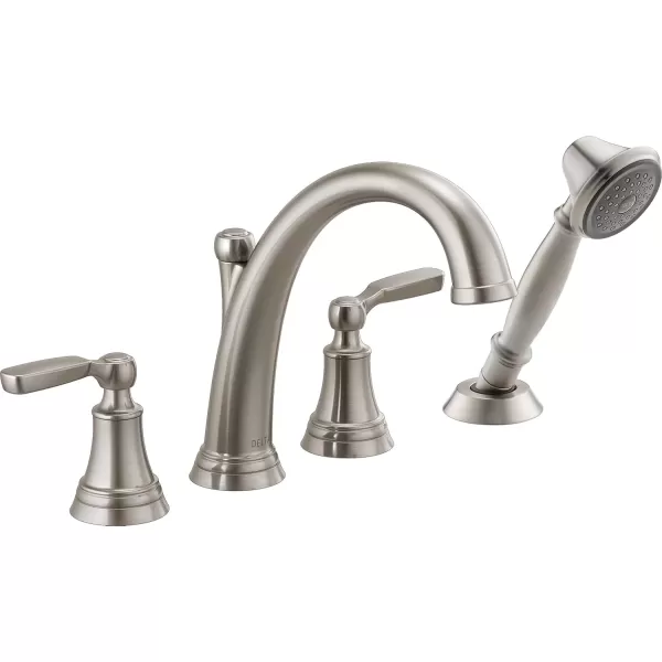 imageDelta Faucet T4732RB Woodhurst Roman Tub with Handshower Trim Venetian Bronze Valve sold separatelyStainless