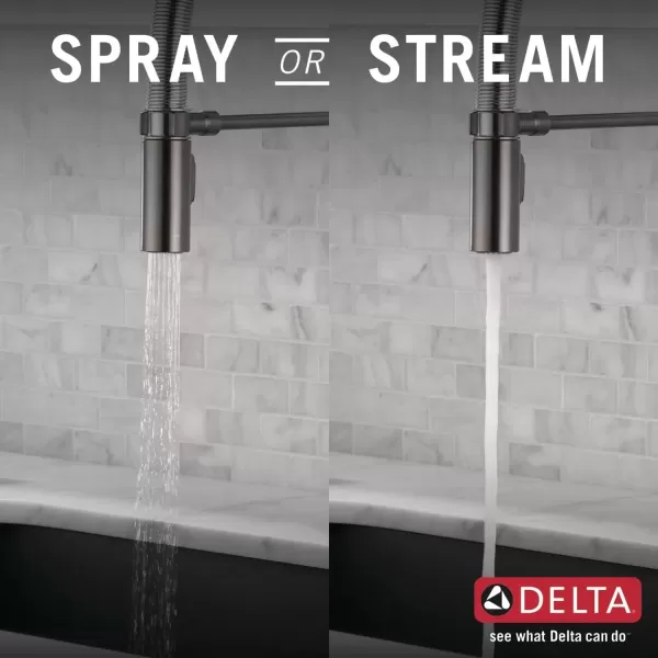 imageDelta Faucet Trinsic Pro VoiceIQ SingleHandle Touch Kitchen Sink Faucet with Pull Down Sprayer Alexa and Google Assistant Voice Activated Smart Home Black Stainless