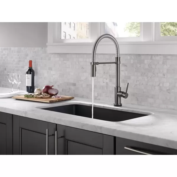 imageDelta Faucet Trinsic Pro VoiceIQ SingleHandle Touch Kitchen Sink Faucet with Pull Down Sprayer Alexa and Google Assistant Voice Activated Smart Home Black Stainless