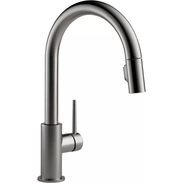 imageDelta Faucet Trinsic VoiceIQ Touchless Kitchen Faucets with Pull Down Sprayer Smart Faucet Alexa and Google Assistant Voice Activated Kitchen Sink Faucet Matte Black 9159TVBLDSTBlack Stainless