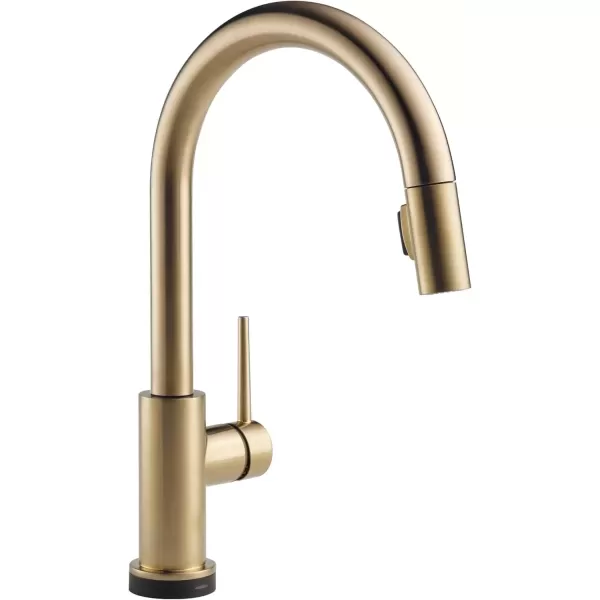 imageDelta Faucet Trinsic VoiceIQ Touchless Kitchen Faucets with Pull Down Sprayer Smart Faucet Alexa and Google Assistant Voice Activated Kitchen Sink Faucet Matte Black 9159TVBLDSTChampagne Bronze