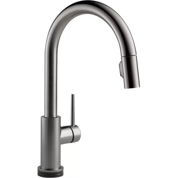 imageDelta Faucet Trinsic VoiceIQ Touchless Kitchen Faucets with Pull Down Sprayer Smart Faucet Alexa and Google Assistant Voice Activated Kitchen Sink Faucet Matte Black 9159TVBLDSTBlack Stainless