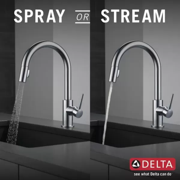 imageDelta Faucet Trinsic VoiceIQ Touchless Kitchen Faucets with Pull Down Sprayer Smart Faucet Alexa and Google Assistant Voice Activated Kitchen Sink Faucet Matte Black 9159TVBLDSTArctic Stainless