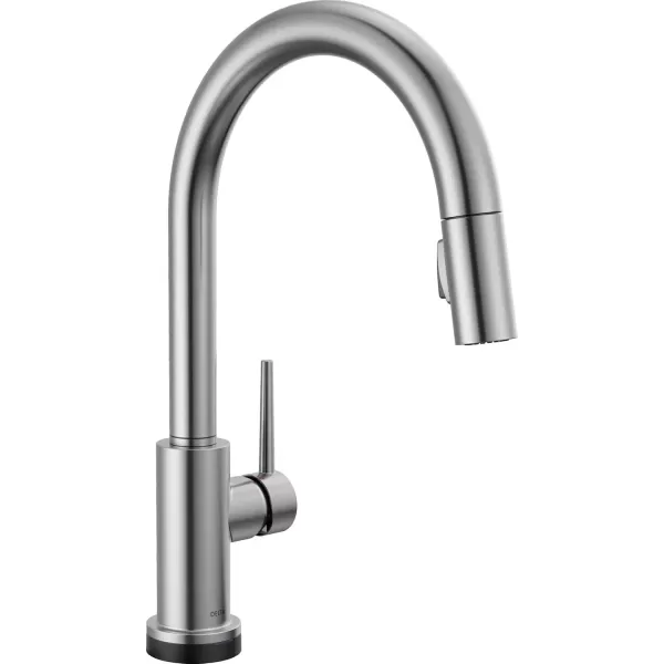 imageDelta Faucet Trinsic VoiceIQ Touchless Kitchen Faucets with Pull Down Sprayer Smart Faucet Alexa and Google Assistant Voice Activated Kitchen Sink Faucet Matte Black 9159TVBLDSTArctic Stainless