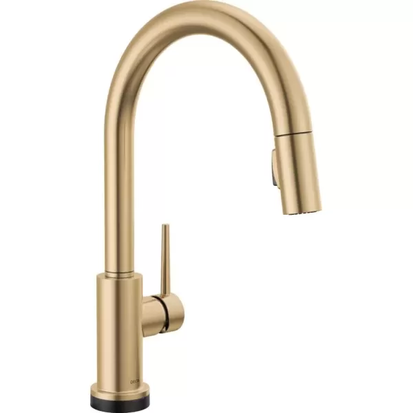 imageDelta Faucet Trinsic VoiceIQ Touchless Kitchen Faucets with Pull Down Sprayer Smart Faucet Alexa and Google Assistant Voice Activated Kitchen Sink Faucet Matte Black 9159TVBLDSTChampagne Bronze