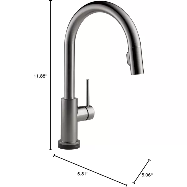 imageDelta Faucet Trinsic VoiceIQ Touchless Kitchen Faucets with Pull Down Sprayer Smart Faucet Alexa and Google Assistant Voice Activated Kitchen Sink Faucet Matte Black 9159TVBLDSTBlack Stainless