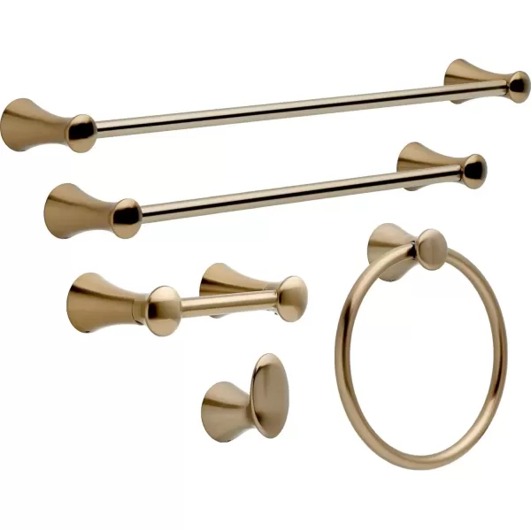 imageDelta Lahara 1Pack Toilet Paper Holder Brilliance Stainless Steel Tissue Roll Holder for Bathroom Organization and Storage Pivoting Toilet Tissue Holder Wall Bathroom Accessories 73850SSChampagne Bronze