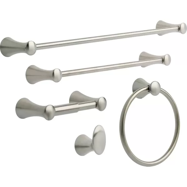 imageDelta Lahara 1Pack Toilet Paper Holder Brilliance Stainless Steel Tissue Roll Holder for Bathroom Organization and Storage Pivoting Toilet Tissue Holder Wall Bathroom Accessories 73850SSBrilliance Stainless Steel