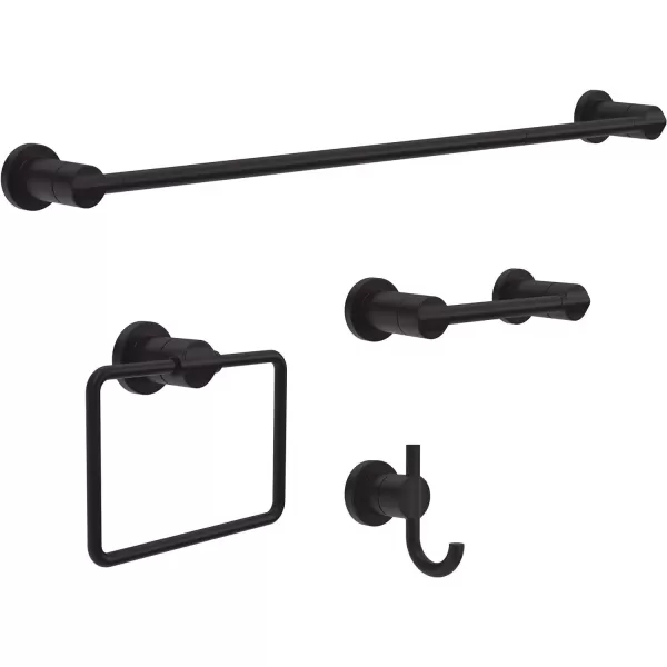 imageDelta Nicoli 1Pack 18 w 6quot Extender Towel Rack for Bathroom Matte Black Extendable 1824quot Towel Bar for Bathroom Wall Towel Holder Rod Wall Mounted NIC18MBMatte Black