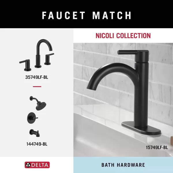 imageDelta Nicoli 1Pack 18 w 6quot Extender Towel Rack for Bathroom Matte Black Extendable 1824quot Towel Bar for Bathroom Wall Towel Holder Rod Wall Mounted NIC18MBMatte Black