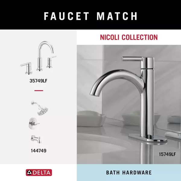 imageDelta Nicoli 1Pack 18 w 6quot Extender Towel Rack for Bathroom Matte Black Extendable 1824quot Towel Bar for Bathroom Wall Towel Holder Rod Wall Mounted NIC18MBPolished Chrome