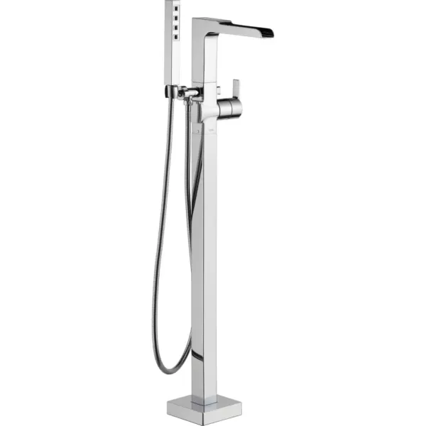 imageDELTA FAUCET T4768BLFL Tub Filler with Handshower FloorMount Matte BlackChrome