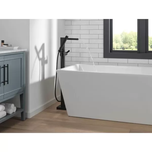 imageDELTA FAUCET T4768BLFL Tub Filler with Handshower FloorMount Matte BlackMatte Black