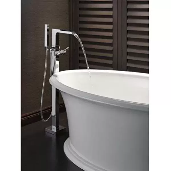 imageDELTA FAUCET T4768BLFL Tub Filler with Handshower FloorMount Matte BlackStainless