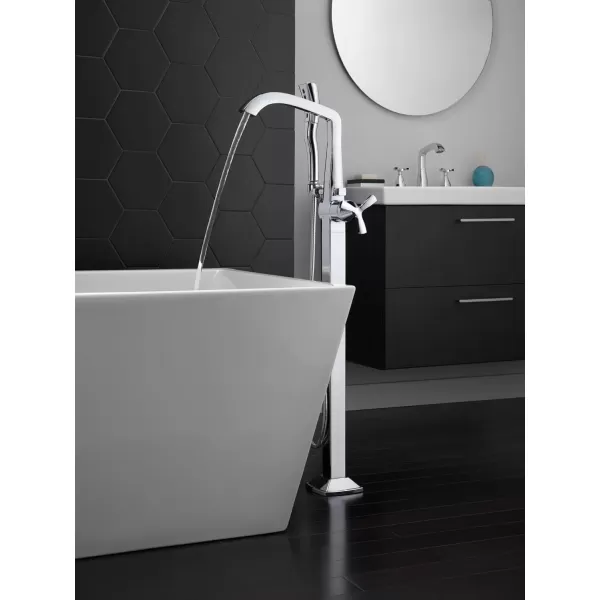 imageDELTA FAUCET T47766FL Freestanding Tub Filler Trim FloorMount Chrome