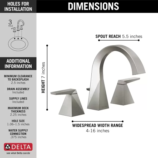 imageDelta Faucet 35546SSPRMPUDST Trillian Bathroom Faucet Lumicoat Stainless