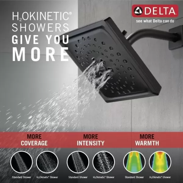 imageDelta Faucet 3Spray H2Okinetic Shower Head Matte Black 52684BL
