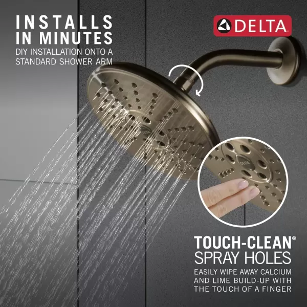 imageDelta Faucet 3Spray TouchClean H2Okinetic Shower Head Matte Black 52688BLChampagne Bronze