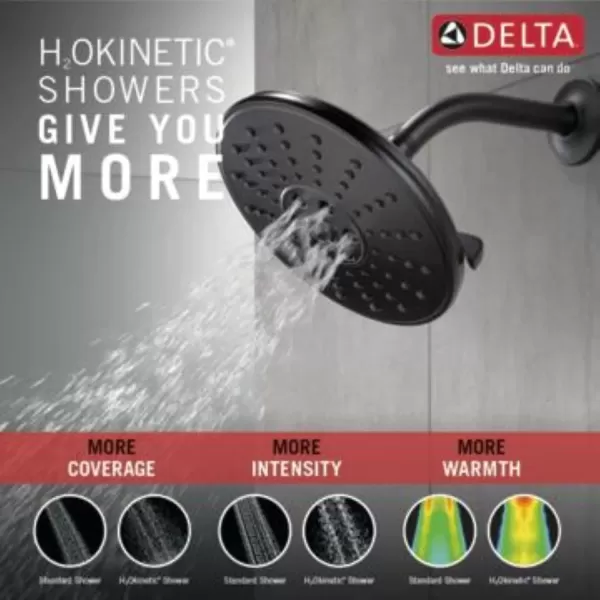imageDelta Faucet 3Spray TouchClean H2Okinetic Shower Head Matte Black 52688BLMatte Black