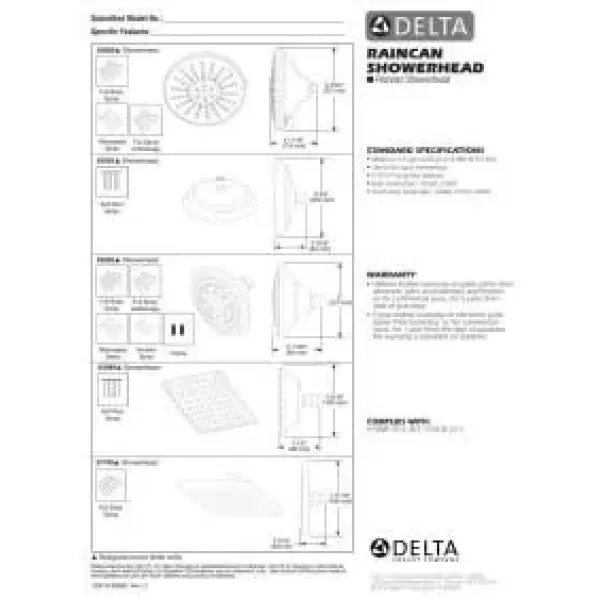 imageDelta Faucet 3Spray TouchClean Shower Head Stainless 52680SS 05