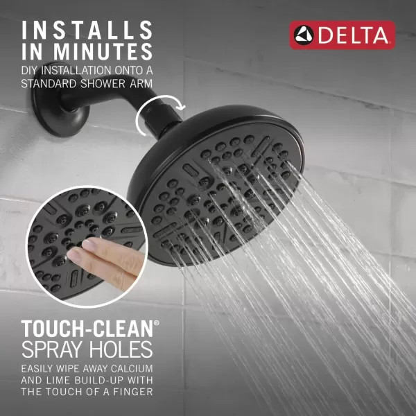 imageDelta Faucet 8Spray TouchClean Matte Black Shower Head Delta Shower Heads Showerhead Shower Head Black 25 GPM Water Flow Matte Black 75898BLMatte Black