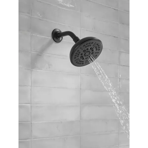 imageDelta Faucet 8Spray TouchClean Matte Black Shower Head Delta Shower Heads Showerhead Shower Head Black 25 GPM Water Flow Matte Black 75898BLMatte Black