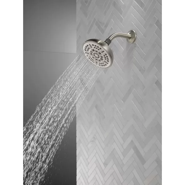 imageDelta Faucet 8Spray TouchClean Matte Black Shower Head Delta Shower Heads Showerhead Shower Head Black 25 GPM Water Flow Matte Black 75898BLSatin Nickel