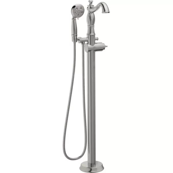 imageDelta Faucet Cassidy FloorMount Freestanding Tub Filler with Hand Held Shower Stainless T4797SSFLLHP Valve and Handle Sold Separately